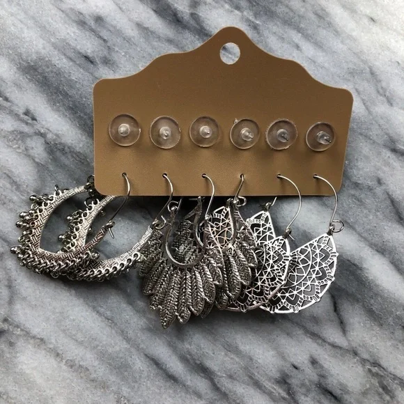 Boho Earrings Drop Dangle Vintage Bohemian Silver - Picture 6 of 9